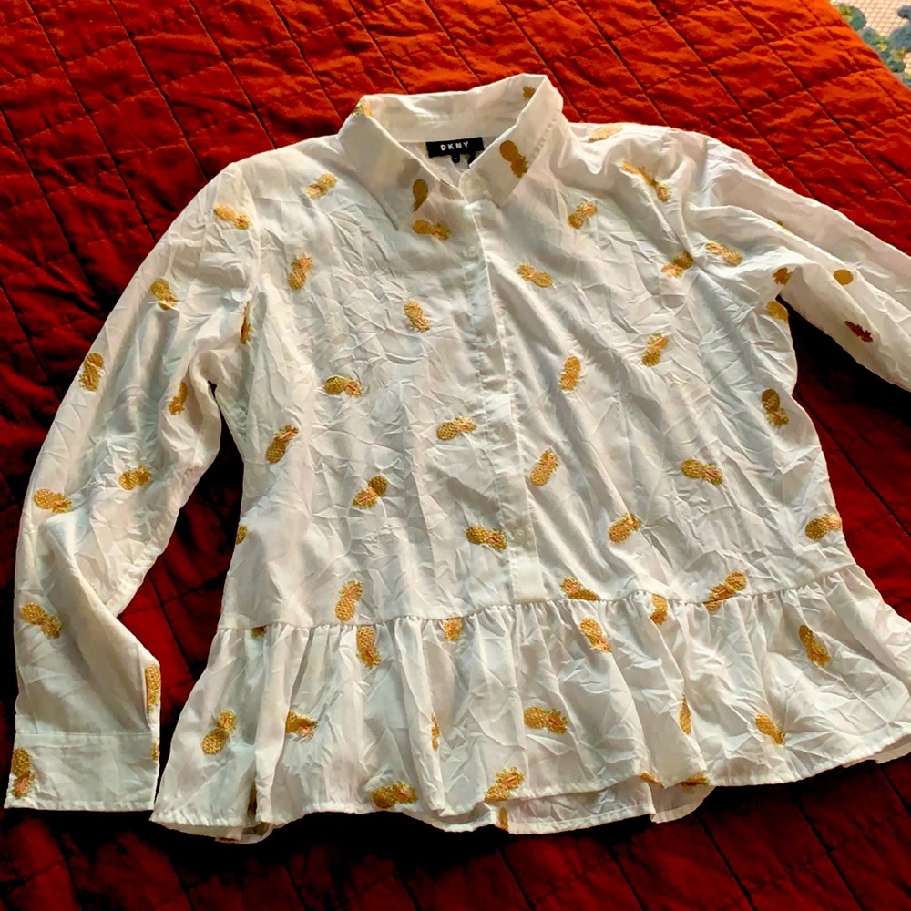 DKNY pineapple white shirt